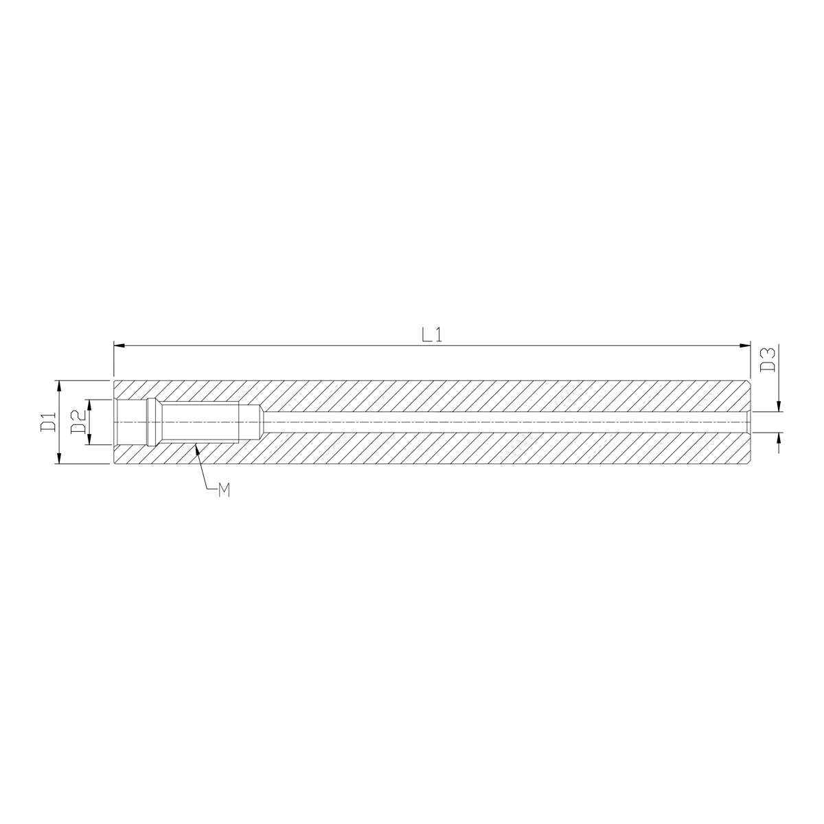 Anti vibration threaded extension cad white background